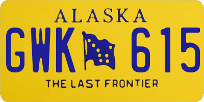 AK license plate GWK615