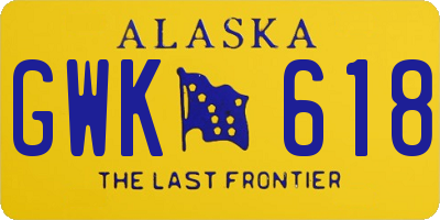 AK license plate GWK618