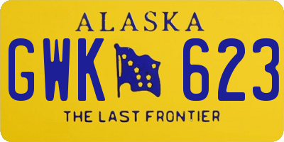 AK license plate GWK623