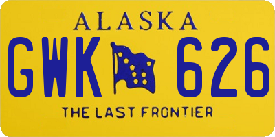 AK license plate GWK626