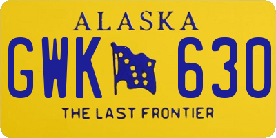 AK license plate GWK630