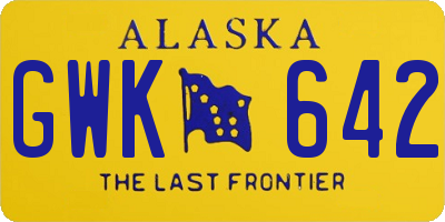 AK license plate GWK642
