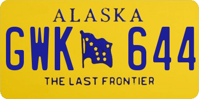AK license plate GWK644