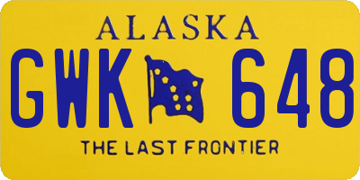 AK license plate GWK648