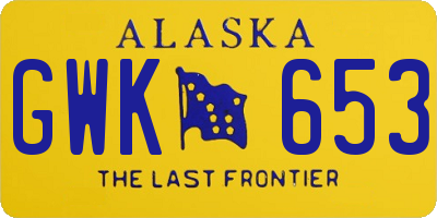AK license plate GWK653