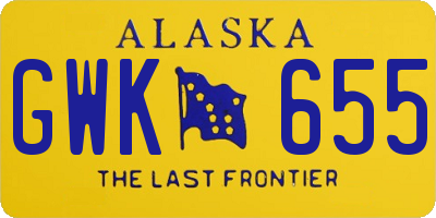 AK license plate GWK655