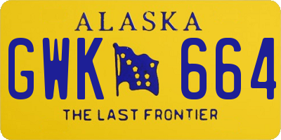 AK license plate GWK664
