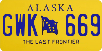 AK license plate GWK669