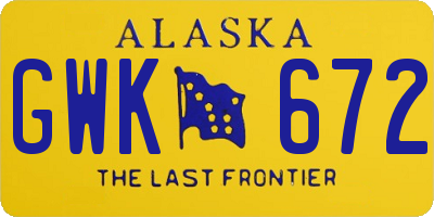 AK license plate GWK672