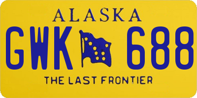 AK license plate GWK688