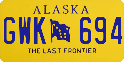 AK license plate GWK694