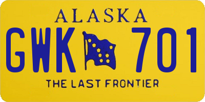 AK license plate GWK701