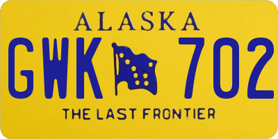 AK license plate GWK702