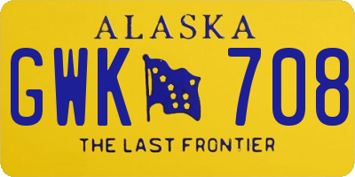 AK license plate GWK708