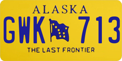 AK license plate GWK713