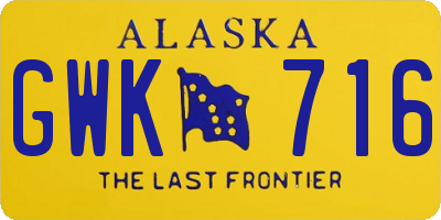 AK license plate GWK716