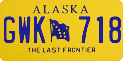 AK license plate GWK718