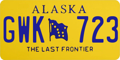 AK license plate GWK723