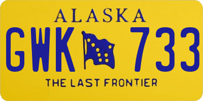 AK license plate GWK733