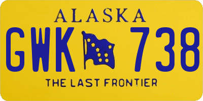 AK license plate GWK738