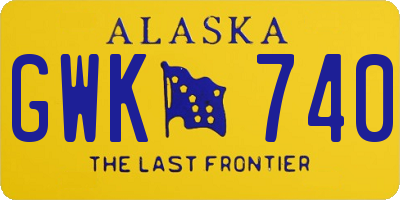 AK license plate GWK740