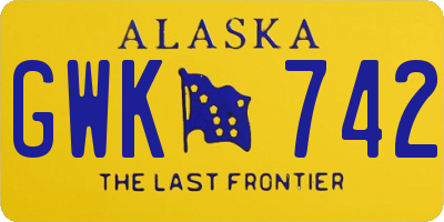 AK license plate GWK742
