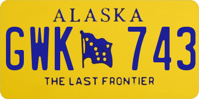 AK license plate GWK743