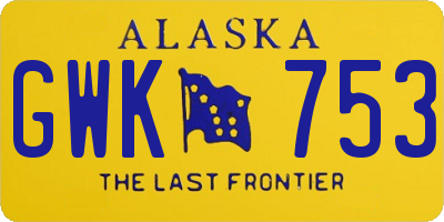 AK license plate GWK753