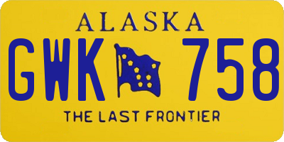 AK license plate GWK758