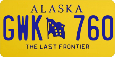 AK license plate GWK760