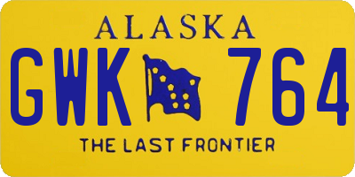 AK license plate GWK764