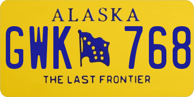 AK license plate GWK768