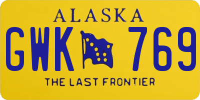 AK license plate GWK769
