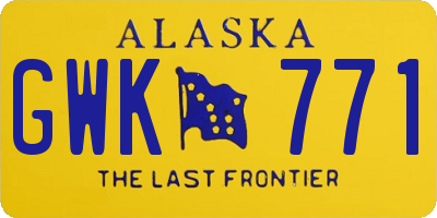 AK license plate GWK771