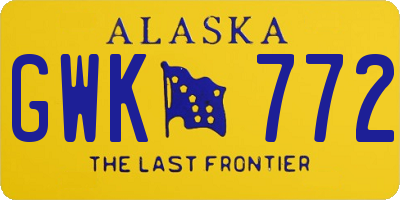 AK license plate GWK772