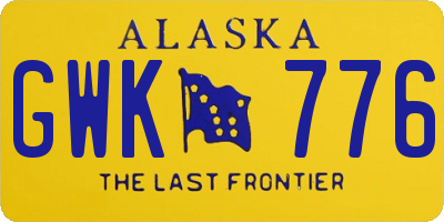 AK license plate GWK776