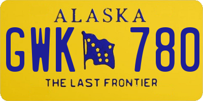 AK license plate GWK780