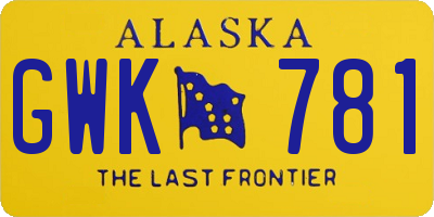 AK license plate GWK781