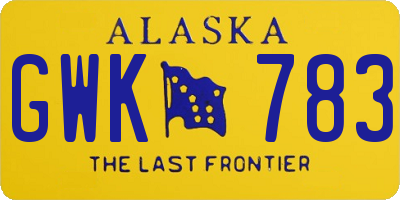 AK license plate GWK783
