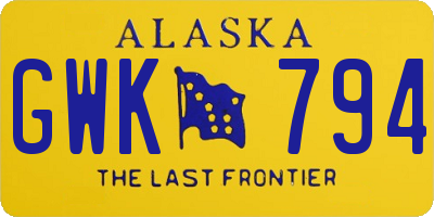 AK license plate GWK794