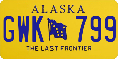 AK license plate GWK799