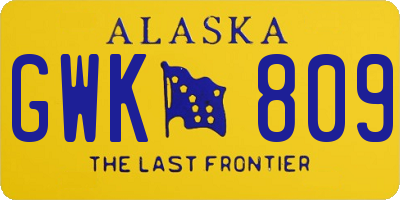 AK license plate GWK809