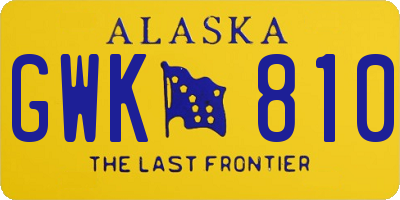 AK license plate GWK810