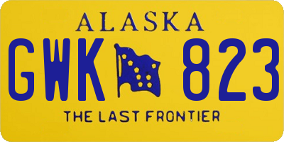 AK license plate GWK823