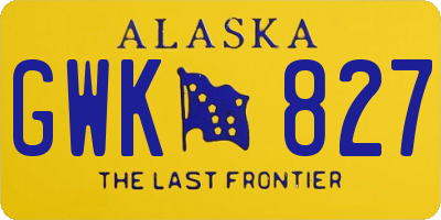AK license plate GWK827