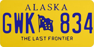 AK license plate GWK834