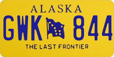 AK license plate GWK844
