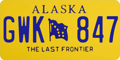 AK license plate GWK847