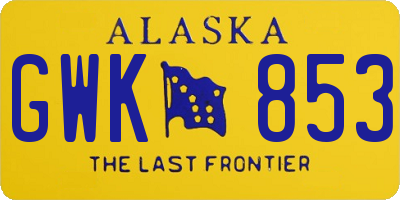 AK license plate GWK853