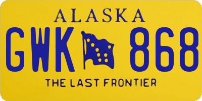 AK license plate GWK868